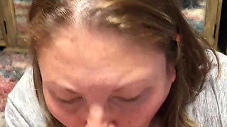 Dirty talking milf while sucking cock talks about why she likes sucking dick and how she wants guys lined up to for a blowjob