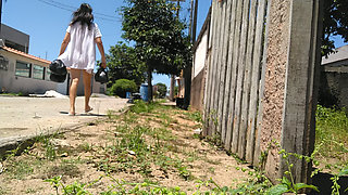 I walk on the street wearing only an open shirt.