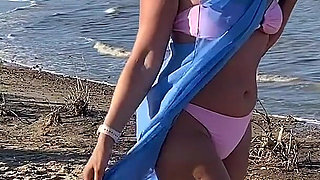 Stripping Naked on Public Beach