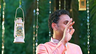 Indian pair celebrating their anniversary in bedroom