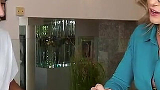 If He's Nice to Her Busty Friend, His Perv Stepmom Will Be Extra Nice to Him at Night