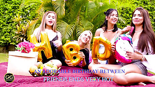 An adorable birthday between friends ends very hot
