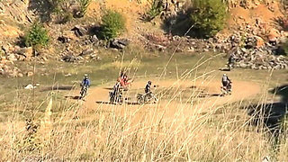 Innocent sweet teen slammed by an old hunter in the countryside