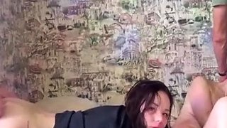 Two horny Russian sluts suck and ride hard cocks