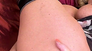 Hot Mature Ellis Shine Pleases Her Tight Slit on the Sofa