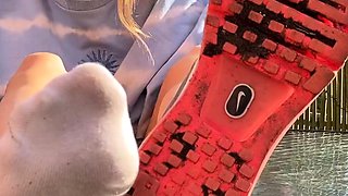 Exotic brunette hardcore foot fetish fuck