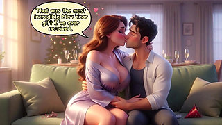 A Taboo New Year Passion Ignites Between Close Friends in the Moonlit Backyard (ai Generated)