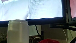 Tribute to my ex, Chastity. The video on the right screen was the day we met and her first porn