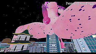 Car Toon In Furry Giantess Rides A Building & Floods The Streets With Cum