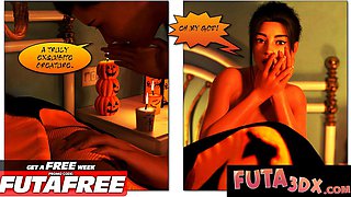 Big-Tits Futa Succubus Devours Her Pussy in 3D Hentai