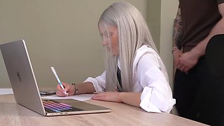 Big dick teacher is going to deal with a wet-pussied student