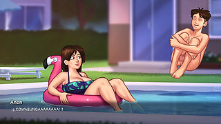 Stepmom VS Stepsister who fucks the tenant better? 3 Summertime Saga