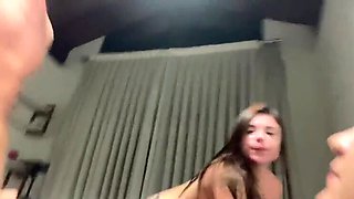 Hotwife Cuckold: Husband Fucks Young Coworker's Pink Pussy While Friend Watches