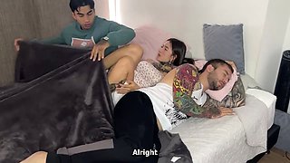 My boyfriend gets careless and I end up fucking hard with his best friend