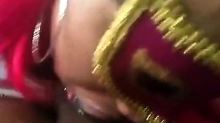 Masked Ebony Amateur Gives Blowjob and Swallows