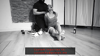 Luna Learning the Lesson - Tape Bondage, Tape Gagged, Oiled Feet