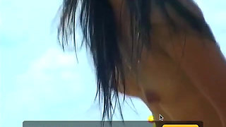 Sexy asian with green eyes doing photo shoot