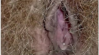 Hairy Pussy Girl Peeing Close Up In The Toilet Labia Spread With Wide Open Pee Hole