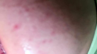 Toilet orgasm with creampie cum dripping