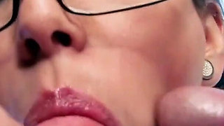 Pig Tails Cum Slut Teen Holly Dee Blows Four Hung Studs in Hot Bukkake Session