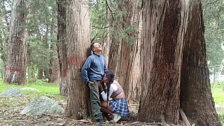Stepdad fucks young college girl with big ass in forest - homemade amateur blowjob