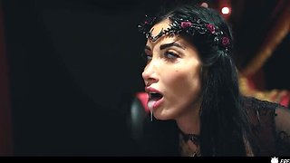 Big Tits MILF Swallows Cum - Time Stop Face Fuck with Brunette Babe