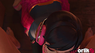D.va Bad Girl Club Night Shift - Clients Creampie Fuck - Overwatch 3D Hentai