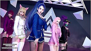 [mmd] Stayc - Ran2u Ahri Akali Kaisa Evelynn Seraphine Hot Kpop Dance Kda League Of Legends