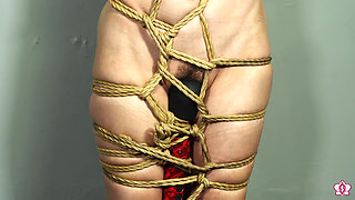 Slave Mila Tightly Tied in Orgasm Torment with Rope Bondage and Bound Orgasms