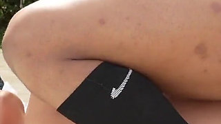 Muscular Pisinero with Huge Cock Fucks Me in the Outdoor Pool