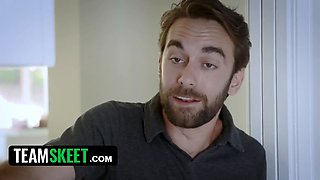 Gingerpatch - red haired babe Miley Cole caught stealing money and gets punished by her step-dad