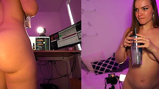 Fetish redheaded hoe fingers pussy and ass in solo