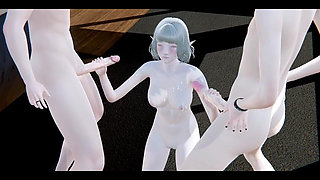 Hentai Uncensored - Sexy Elf Threesome Enjoy with Two Boys - Japanese Asian Manga Anime Film Game Porn