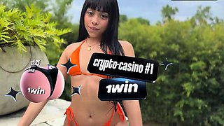 Horny Latina hookup at pool with muddy neighbor,