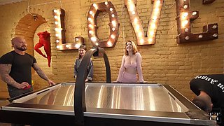 Her Pussy Is The Prize For The Winner Of Air Hockey Game