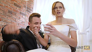 Sexy bride fucks another man for money in front of her fiance
