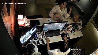 Naughty amateur Korean babe sucking cock on hidden cam