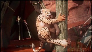 Realisitc Furry Suit Domination With Car Toon