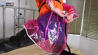 Shiny Pvc Rainwear, Rubber Waders & Lifejacket Tease