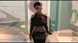 Curvy blonde with a big butt and big boobs in a game experience