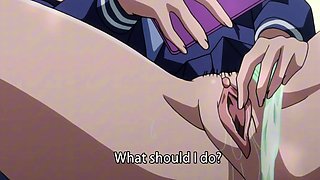 Public park anime slut drops panties for wet pussy play
