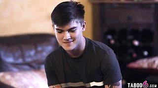 Petite MILF Mona Wales seduces stepson with her big ass and takes his anal pounding