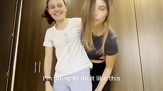 Two lesbians get it on in the car