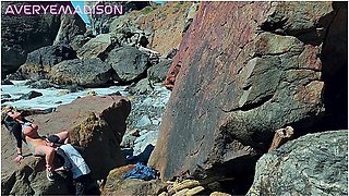 Voyeur Beach Babe Almost Caught Masturbating To Couple Fucking