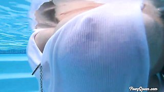 Solo masturbation in close-up angle with a hot brunette Ryan Smiles
