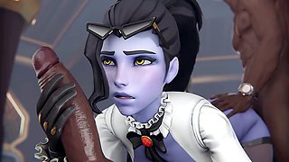 Widowmaker porn, fuck-a-thon, blacked
