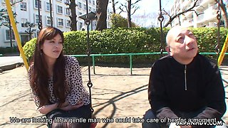 Ugly bald Japanese man fucks lovely looking lady Hitomi Kano