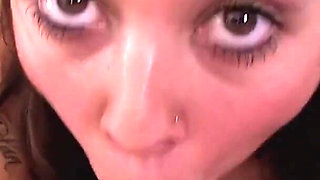 18 years old asian teen Kat Dior POV swallow blowjob