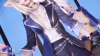 [mmd] Twice - Talk That Talk Ahri Seraphine Kaisa Sexy Striptease League of Legends Hentai Uncensored 4K 60fps