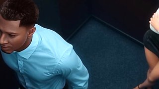 Blonde Secretary Wife Trapped in an Elevator with BBC